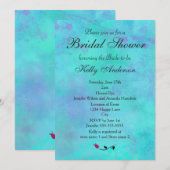 Invitation Mariage Turquoise et Violet Brumeux Abstrait (Devant / Derrière)