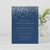 Invitation Mariage Turquoise Faux Silver Foil (Debout devant)