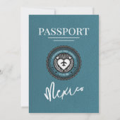 Invitation Mariage turquoise Mexique Passport (Dos)