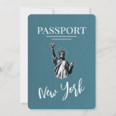 Invitation Mariage turquoise New York City Passport (Dos)