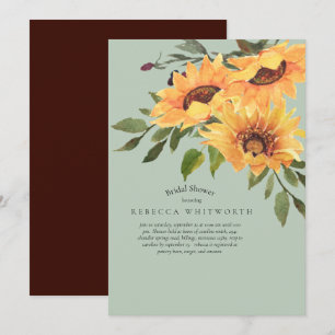 Invitation Mariage Turquoise & Prune Foncé Fête de Fiançaille