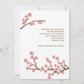Invitation Mariage Turquoise & Rose Cerise Blossom (Vertical) (Dos)