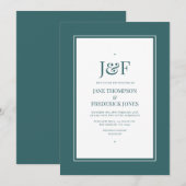 Invitation Mariage Turquoise Transformateur (Devant / Derrière)