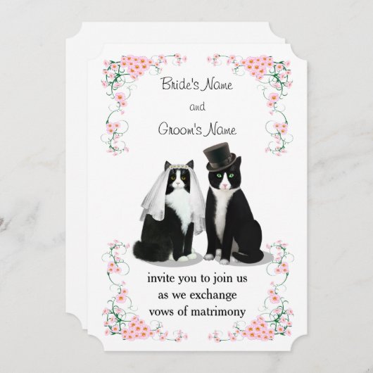 Invitation Mariage Tuxedo (Devant / Derrière)
