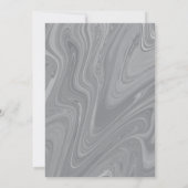 Invitation Mariage Typographie Agate Gris Liquide Marbre (Dos)