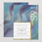 Invitation Mariage Typographie Bleu Violet Lavé (Devant / Derrière)