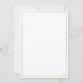 Invitation Mariage typographie fleurs or blanc élégant (Dos)