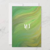 Invitation Mariage Typographie Forestière Verte Gras en Marbr (Dos)
