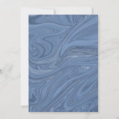 Invitation Mariage Typographie Marbre Liquide Bleu Foncé Or (Dos)