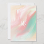 Invitation Mariage Typographie Marbre Rose Sarcelle Pêche Gra (Dos)