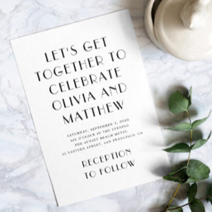 Invitation Mariage Typographie Minimaliste Moderne Photo &