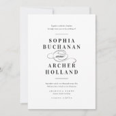Invitation Mariage Typographie Noir et Blanc Script Romantiqu (Devant)