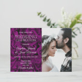 Invitation Mariage Typographie Violet (Debout devant)