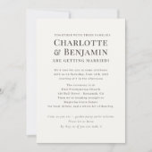 Invitation Mariage Typographique Minimaliste (Devant)