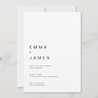 Invitation Mariage Ultra Minimaliste Simple et Élégant