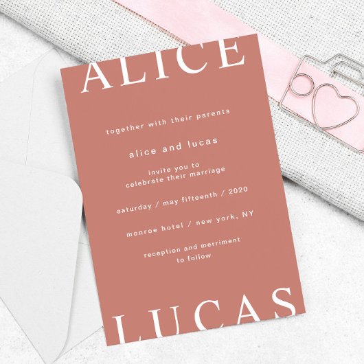 Invitation Mariage Ultra Moderne Écriture Élégante