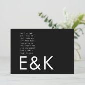 Invitation Mariage ultra moderne Gras Grand Monogramme Minima (Debout devant)