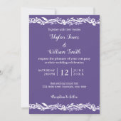 Invitation Mariage Ultra Violet Simple Violet Et Blanc (Devant)