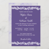 Invitation Mariage Ultra Violet Simple Violet Et Blanc (Devant / Derrière)