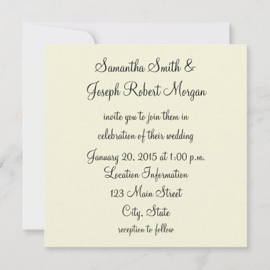 Invitation Mariage Uni Beige (Devant)