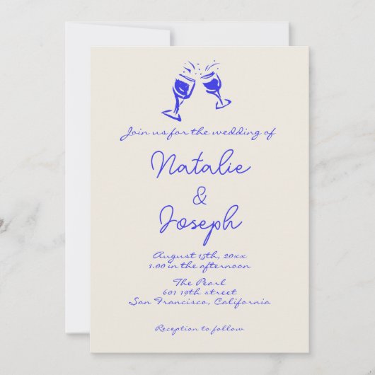 Invitation Mariage unique de code QR rédigé à la main (Devant)