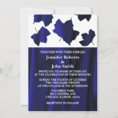 Invitation Mariage unique en blanc Satin Bleu profond (Devant)