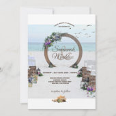 Invitation Mariage unique en bois Arbor Beach Flowers (Devant)