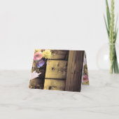 Invitation mariage unique en bois texturé (Dos)