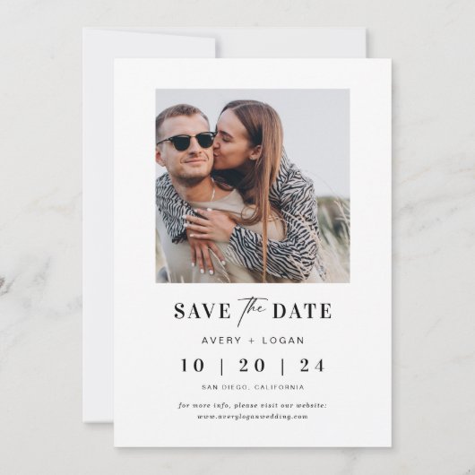 Invitation Mariage unique Enregistrer la photo Date (Dos)