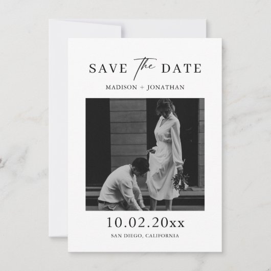 Invitation Mariage unique Enregistrer la photo Date (Devant)