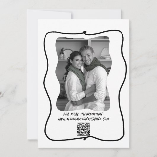 Invitation Mariage unique moderne et original (Dos)