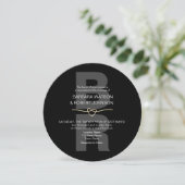 Invitation Mariage Unique Moderne Noir et Blanc (Debout devant)