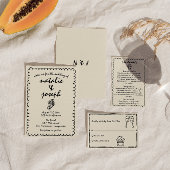 Invitation Mariage Unique Rétro Drôle Dessiné à la Main