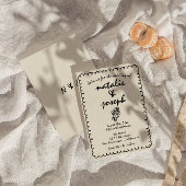 Invitation Mariage Unique Rétro Drôle Dessiné à la Main