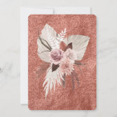 Invitation Mariage Unique Tropical Pampas Cuivre Rose Rousse (Dos)