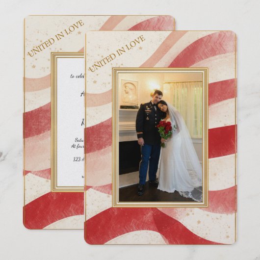 Invitation mariage United In Love (Devant / Derrière)