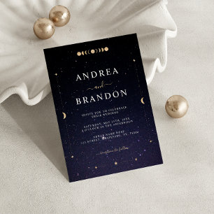 Invitation Mariage Univers Céleste Lune Tout en Un