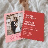 Invitation Mariage Valentin rouge et rose