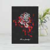 Invitation Mariage Vampire Gothique Rose Éternelle (Debout devant)