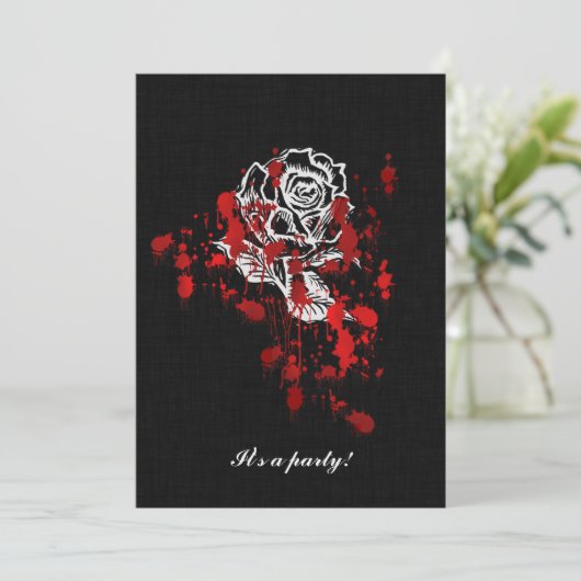 Invitation Mariage Vampire Gothique Rose Éternelle (Debout devant)