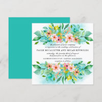 Mariage végétal bleu turquoise rose