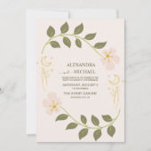 Invitation Mariage végétal céleste vintage (Devant)