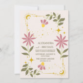 Invitation Mariage végétal céleste vintage (Devant)