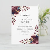 Invitation Mariage végétal de prune profonde (Debout devant)