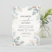 Invitation Mariage végétal doux (Debout devant)