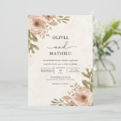 Invitation Mariage végétal doux (Debout devant)