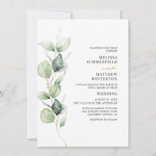 Invitation Mariage végétal Eucalyptus