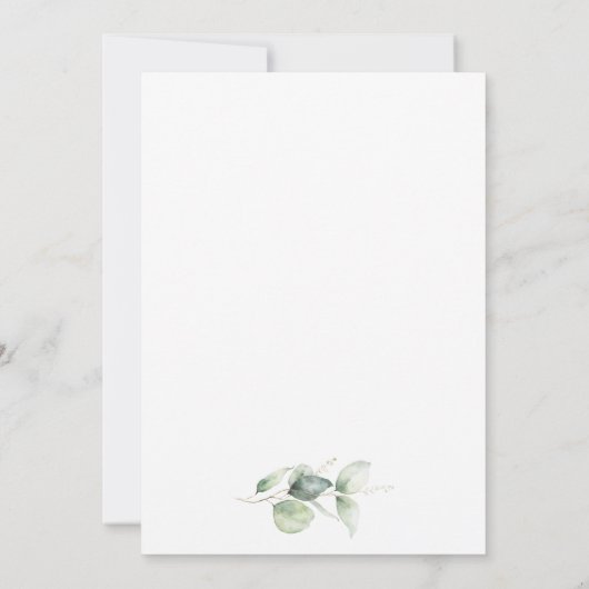 Invitation Mariage végétal Feuille Eucalyptus (Dos)