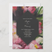 Invitation Mariage végétal géométrique foncé (Devant)