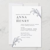 Invitation Mariage végétal gris minimaliste (Devant)